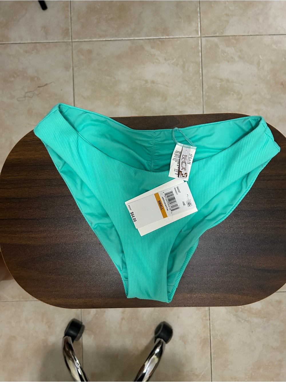 BECCA Aqua Ribbed Bikini Bottoms